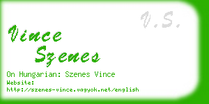 vince szenes business card